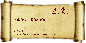 Lukács Kázmér névjegykártya